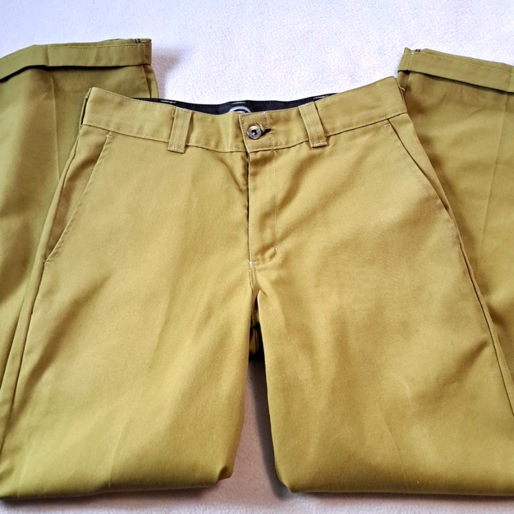 Skateboarding Pants 30x32 Distressed Avocado Green Cuffed